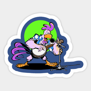 Rooster and country music Sticker